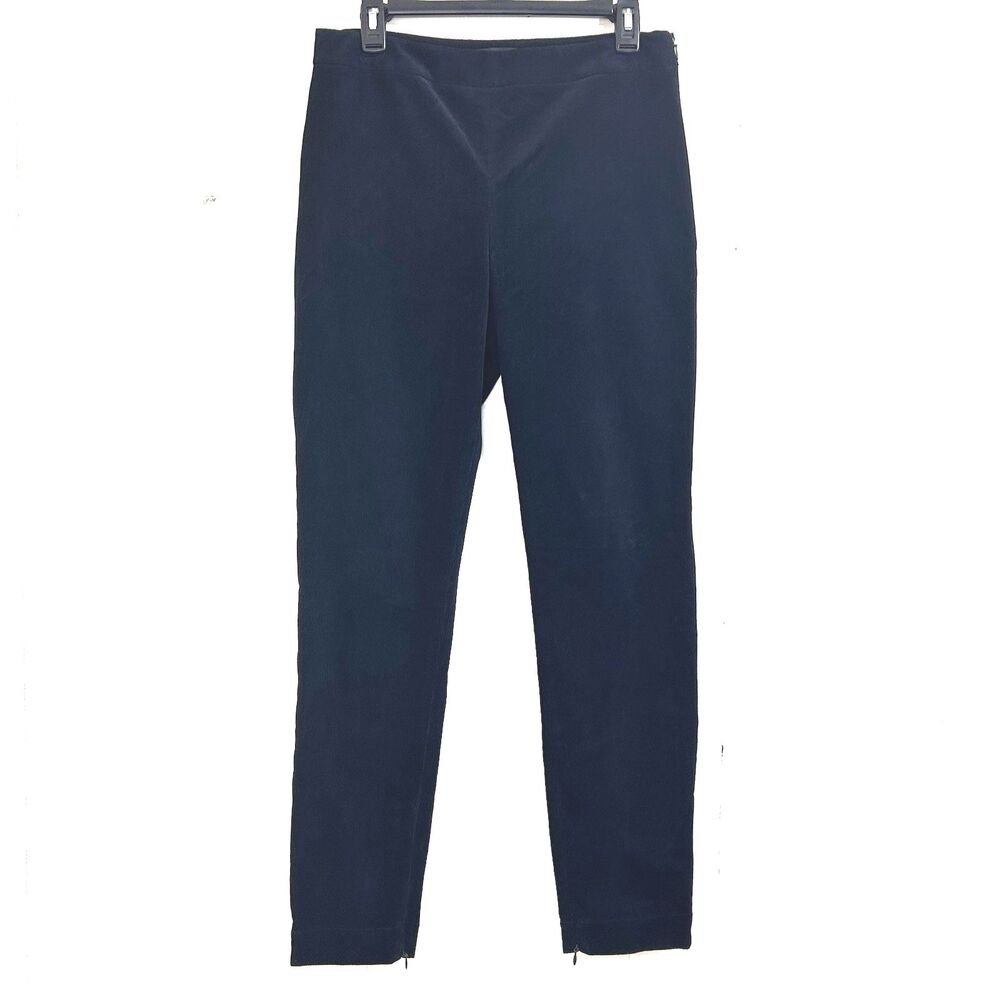 THEORY Women's Skinny Ankle Pants Size 10 Deep Navy Corduroy Pants Zip Closure